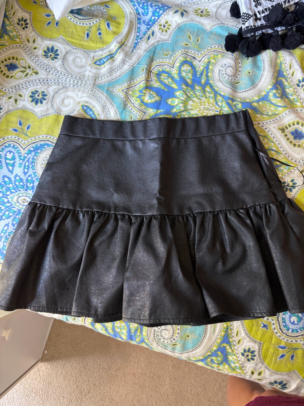 Leather Skirt with shorts inside